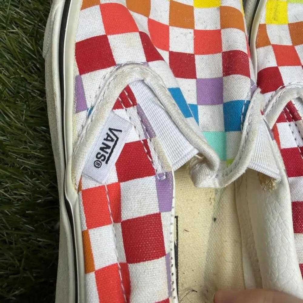 Vans rainbow checkerboard sneakers